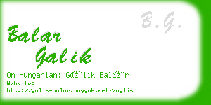 balar galik business card